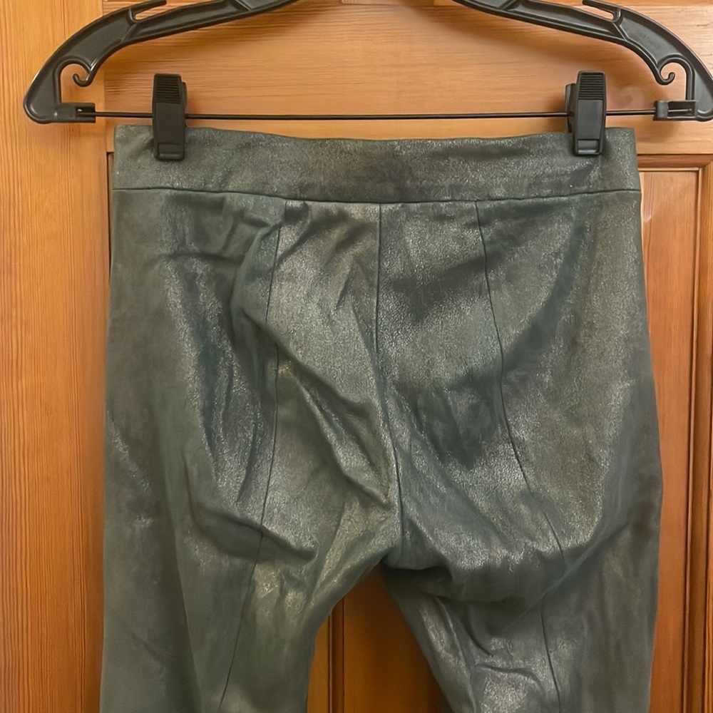 Vince Gray Metallic Leather Leggings, XS - Picture 3 of 5
